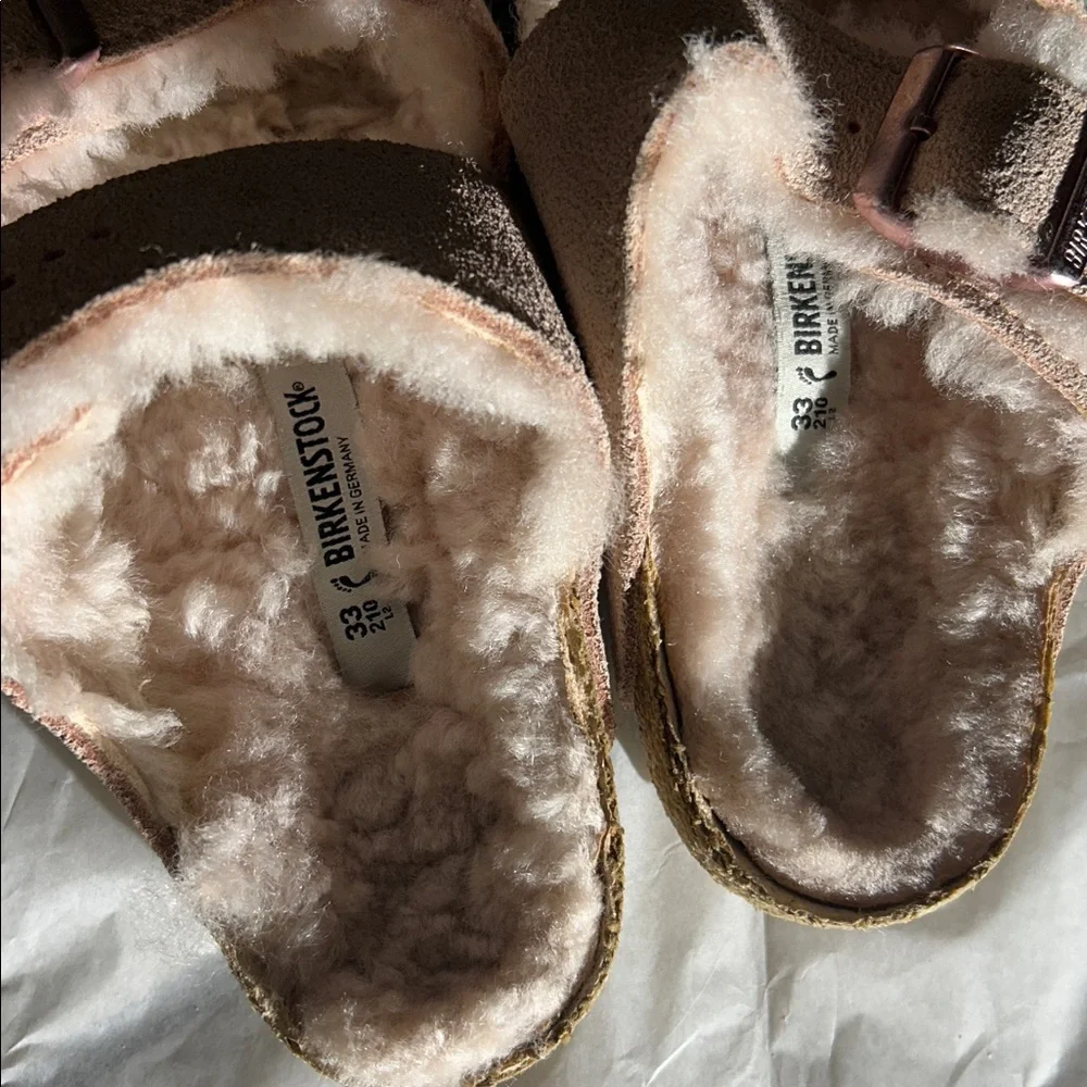 Birkenstock Kids Blush Fuzzy Slippers